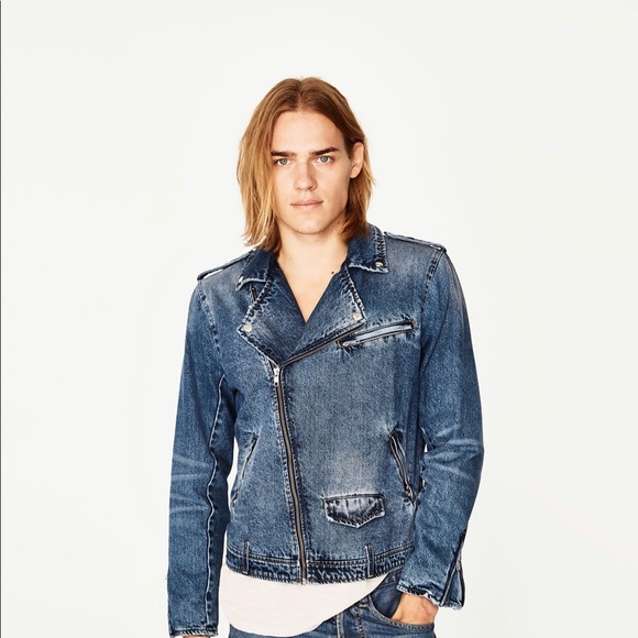 ❌SOLD❌Zara Man Original Denim 1975 Biker Jacket - Picture 2 of 8